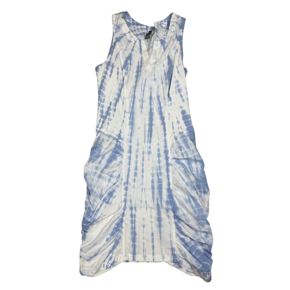 XCVI Womens Size S Blue White Tie Dye Midi Dress